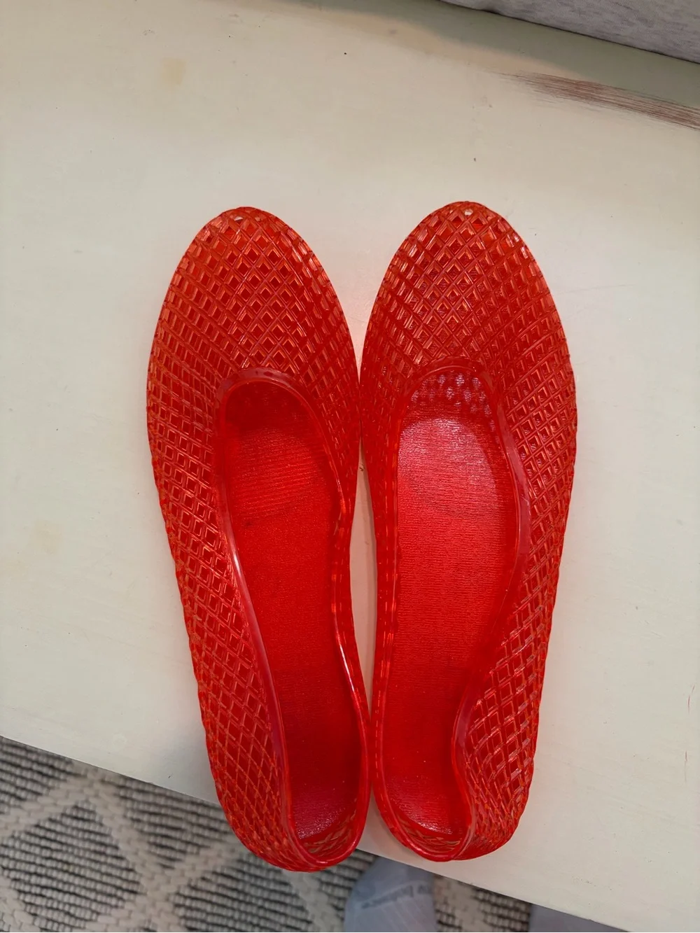 LOFT Red Jelly Ballet Flats - Slip-On Women's Flats